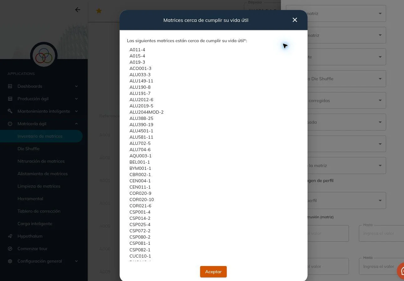 Advanced filtering interface for finding and comparing structured tooling information.